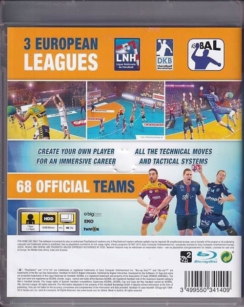 Handball 16 - PS3 (B Grade) (Genbrug)